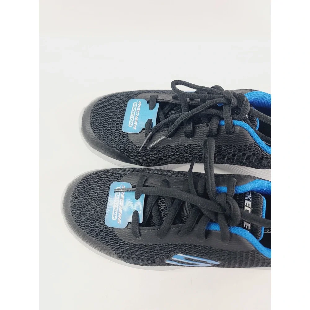 Skechers,‎ Lace‑up Sneakers Athletic Shoes, Boys, Size Youth 3, Black/Blue. A. H